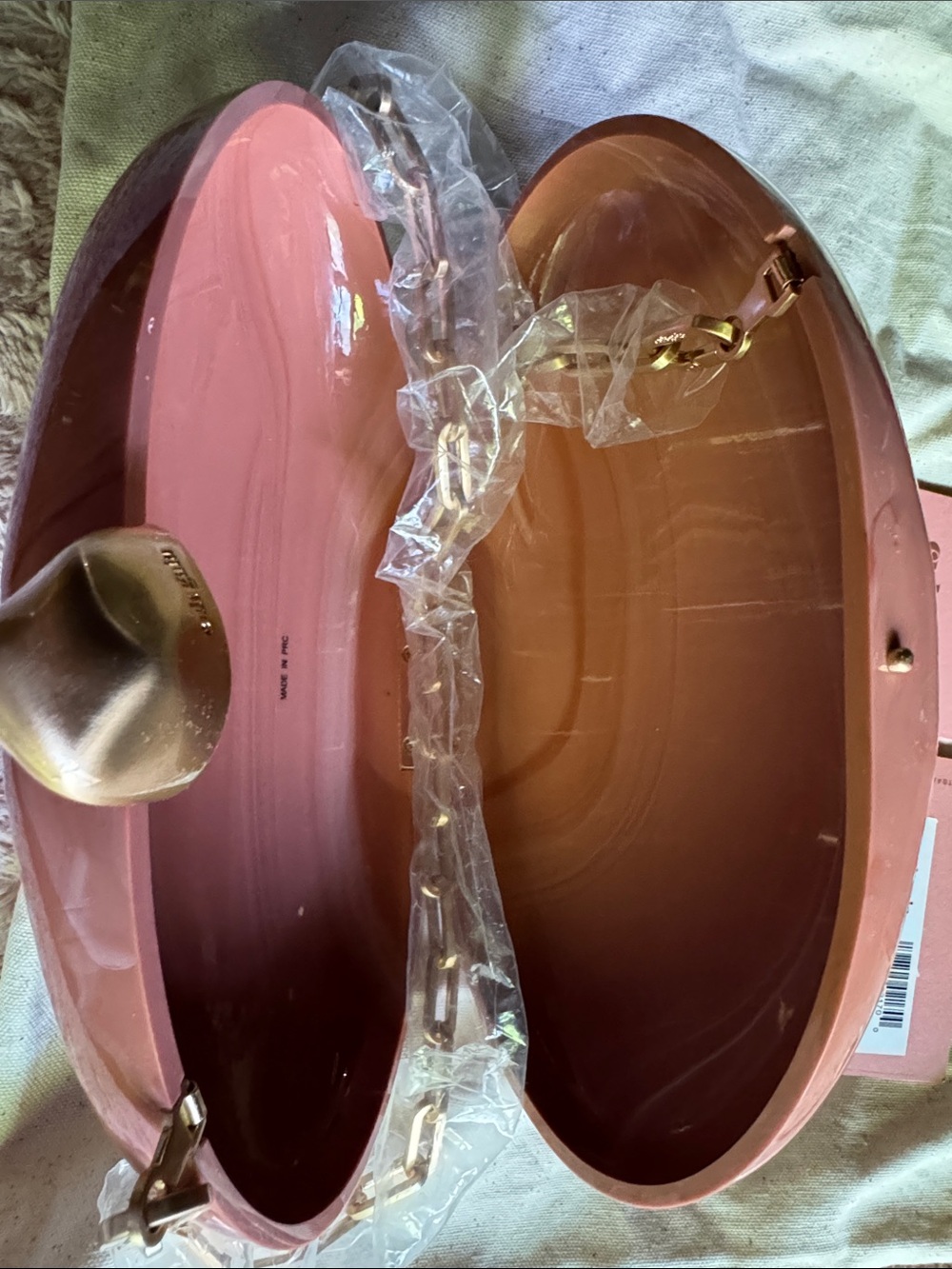 cult gaia glossy marbled resin clutch in mauve - Picture 6 of 15
